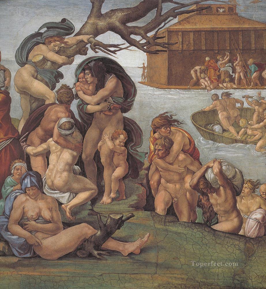 Sistine Chapel Ceiling Genesis Noah 79 The Flood left view High Renaissance Michelangelo Oil Paintings